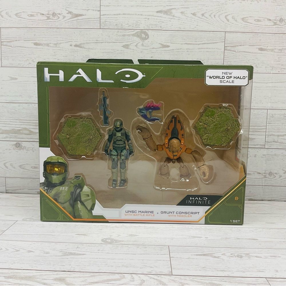 Halo Infinite UNSC Marine + Grunt Conscript New "World of Halo" Scale NIB